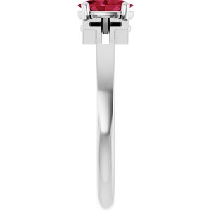 Platinum Natural Ruby Youth Cross Ring