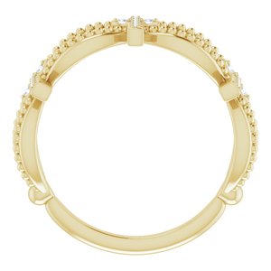 14K Yellow Gold .08 CTW Natural Diamond Stackable Cross Ring