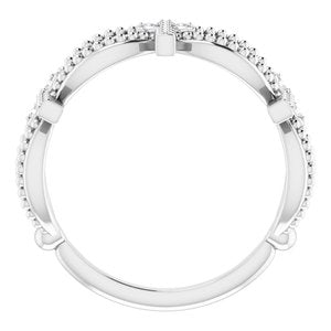 Sterling Silver .08 CTW Natural Diamond Stackable Cross Ring