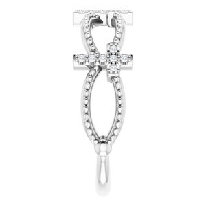 14K White Gold .08 CTW Natural Diamond Stackable Cross Ring
