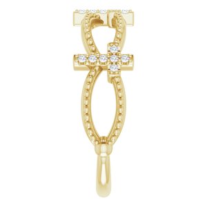 14K Yellow Gold .08 CTW Natural Diamond Stackable Cross Ring