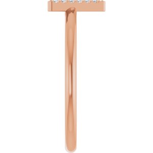 14K Rose Gold .06 CTW Natural Diamond Initial A Ring