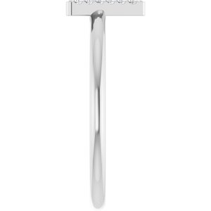 Sterling Silver .06 CTW Natural Diamond Initial A Ring