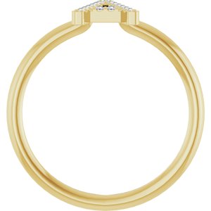 14K Yellow Gold .06 CTW Natural Diamond Initial A Ring