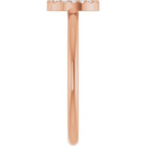 14K Rose Gold .06 CTW Natural Diamond Initial D Ring
