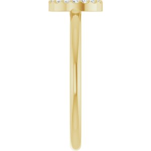 14K Yellow Gold .06 CTW Natural Diamond Initial D Ring