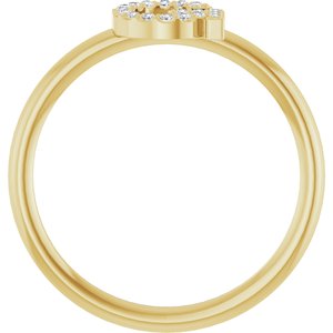 14K Yellow Gold .06 CTW Natural Diamond Initial G Ring
