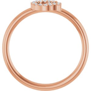 14K Rose Gold .06 CTW Natural Diamond Initial G Ring