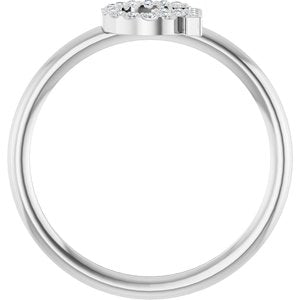Sterling Silver .06 CTW Natural Diamond Initial G Ring