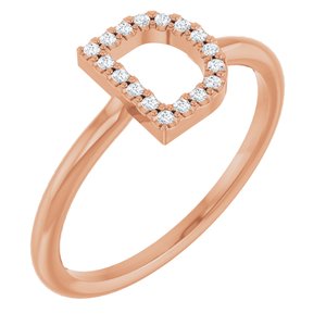 14K Rose Gold .06 CTW Natural Diamond Initial D Ring