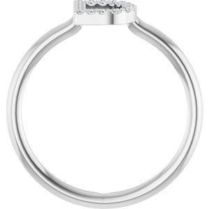 Sterling Silver .06 CTW Natural Diamond Initial D Ring