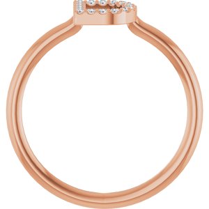 14K Rose Gold .06 CTW Natural Diamond Initial D Ring