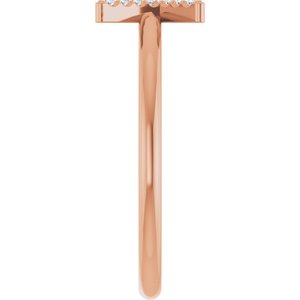 14K Rose Gold .05 CTW Natural Diamond Initial K Ring