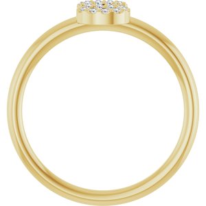 14K Yellow Gold .05 CTW Natural Diamond Initial S Ring