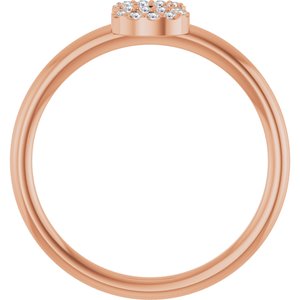 14K Rose Gold .05 CTW Natural Diamond Initial S Ring