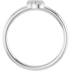 14K White Gold .05 CTW Natural Diamond Initial S Ring