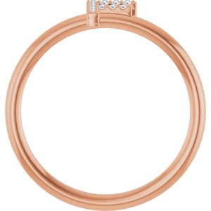 14K Rose Gold .06 CTW Natural Diamond Initial F Ring