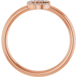 14K Rose Gold .05 CTW Natural Diamond Initial C Ring