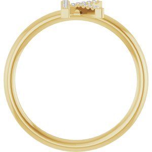 14K Yellow Gold .05 CTW Natural Diamond Initial K Ring