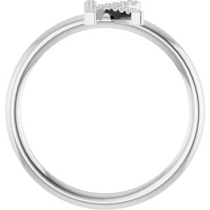 14K White Gold .05 CTW Natural Diamond Initial K Ring