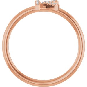 14K Rose Gold .05 CTW Natural Diamond Initial K Ring