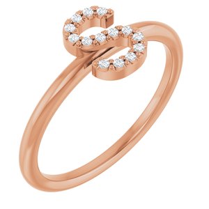 14K Rose Gold .05 CTW Natural Diamond Initial S Ring