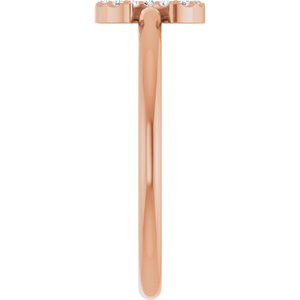14K Rose Gold .05 CTW Natural Diamond Initial C Ring
