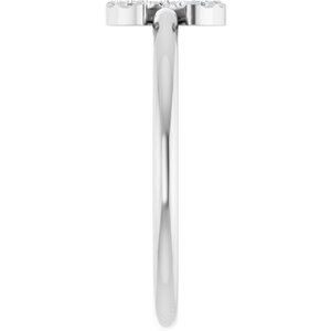 Platinum .05 CTW Natural Diamond Initial C Ring