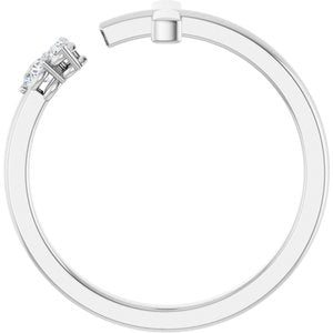 Sterling Silver 1/10 CTW Natural Diamond Negative Space Cross Ring