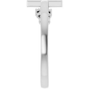 14K White Gold 1/10 CTW Natural Diamond Negative Space Cross Ring