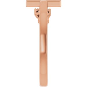 14K Rose Gold 1/10 CTW Natural Diamond Negative Space Cross Ring