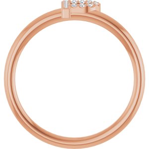 14K Rose Gold .05 CTW Natural Diamond Initial P Ring