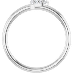 14K White Gold .05 CTW Natural Diamond Initial P Ring