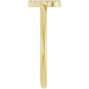 14K Yellow Gold .05 CTW Natural Diamond Initial P Ring