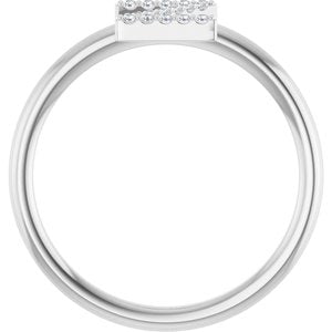 14K White Gold .06 CTW Natural Diamond Initial Z Ring