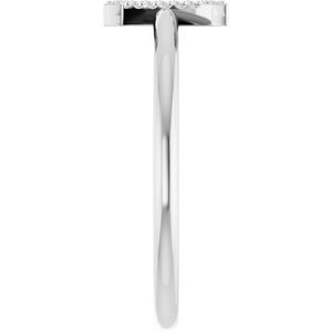 14K White Gold .06 CTW Natural Diamond Initial Z Ring