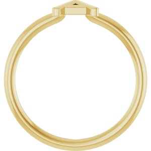 14K Yellow Gold Initial A Ring