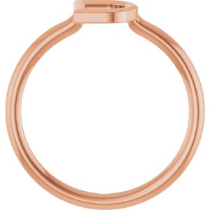 14K Rose Gold Initial D Ring