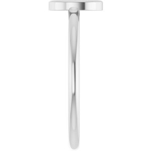 14K White Gold Initial O Ring