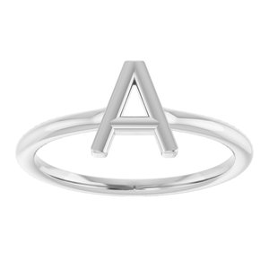 Sterling Silver Initial A Ring