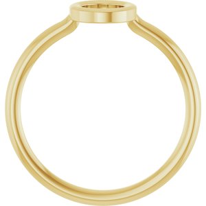 14K Yellow Gold Initial O Ring