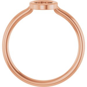 14K Rose Gold Initial O Ring