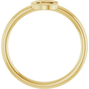 14K Yellow Gold Initial C Ring