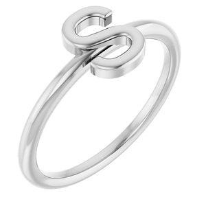 Platinum Initial S Ring