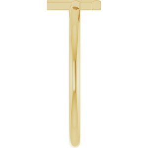 14K Yellow Gold Initial F Ring