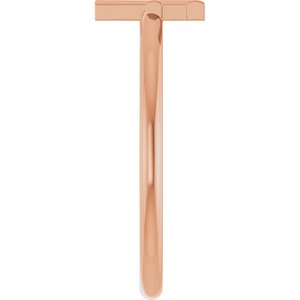 14K Rose Gold Initial F Ring