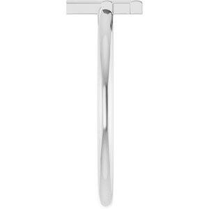 14K White Gold Initial F Ring