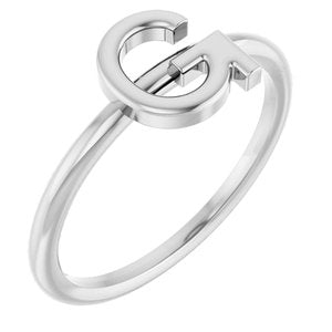 Platinum Initial G Ring