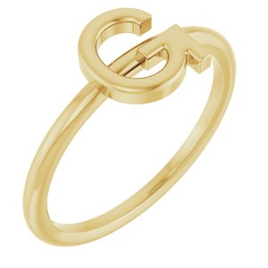 14K Yellow Gold Initial G Ring