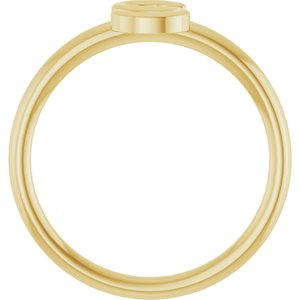 14K Yellow Gold Initial S Ring